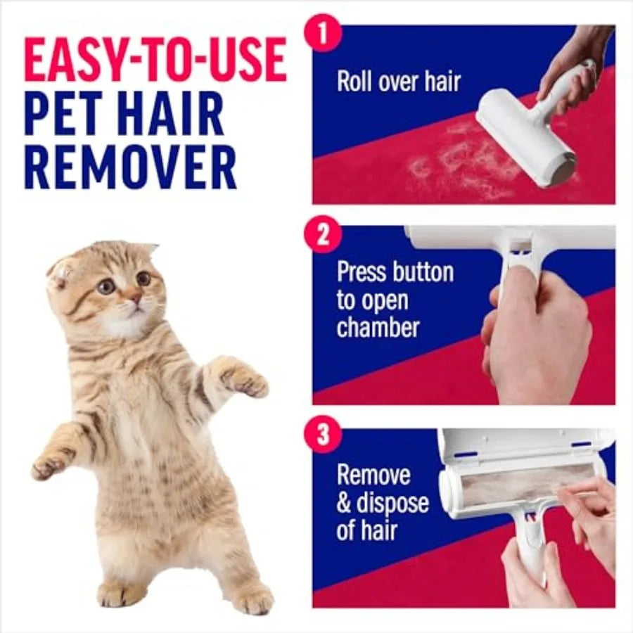Pet Hair Remover Original Size Reusable Lint Roller for Cat and Dog Hair on Furniture, Couch, Carpet, Car, Rugs and Bedding Por