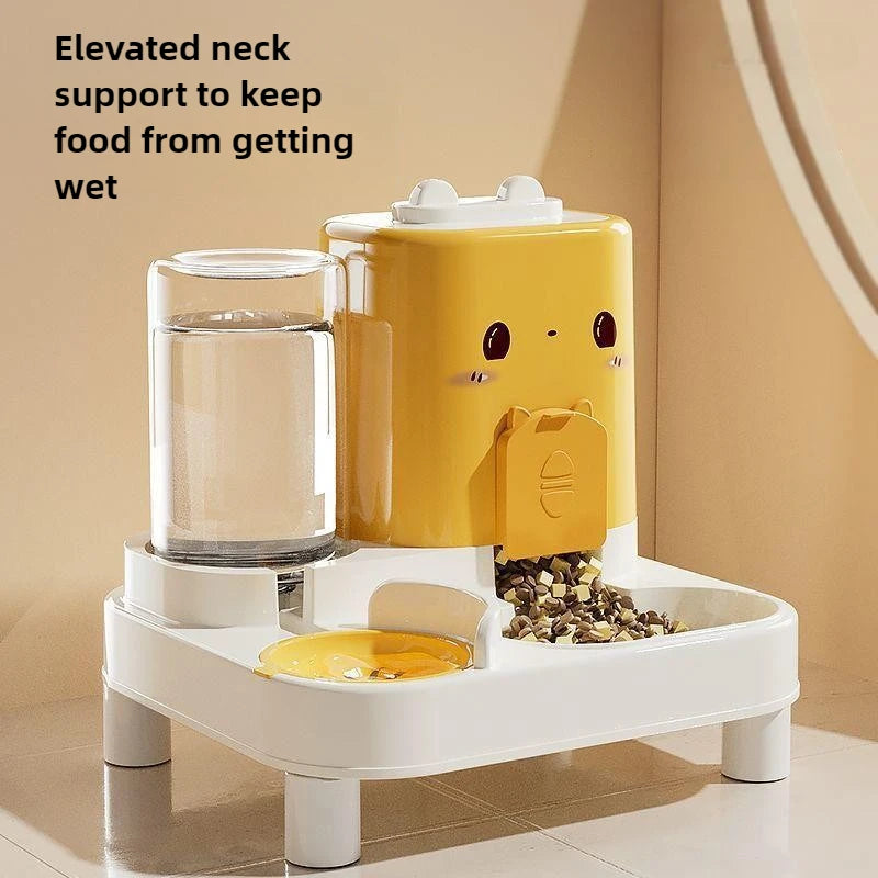 1-Pack Automatic Gravity-Fed Cat Water Dispenser & Feeder - Spill-Proof Large Capacity One-Piece Design,