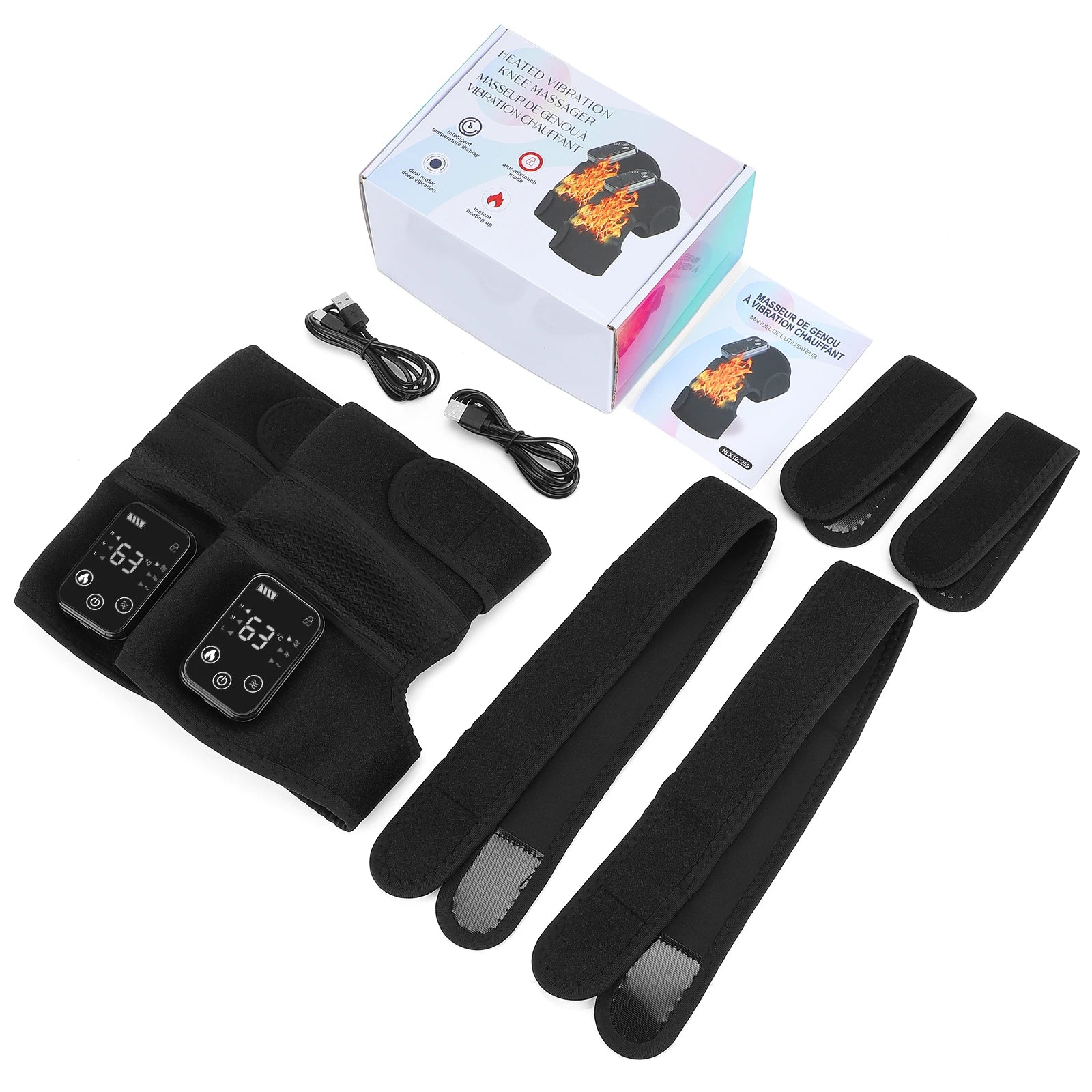 Eletric Heating Knee Massage Device Vibration Knee Pads for Shoulder Elbow Joint Warm Massage Thermal Knee Pad Blood Circulation