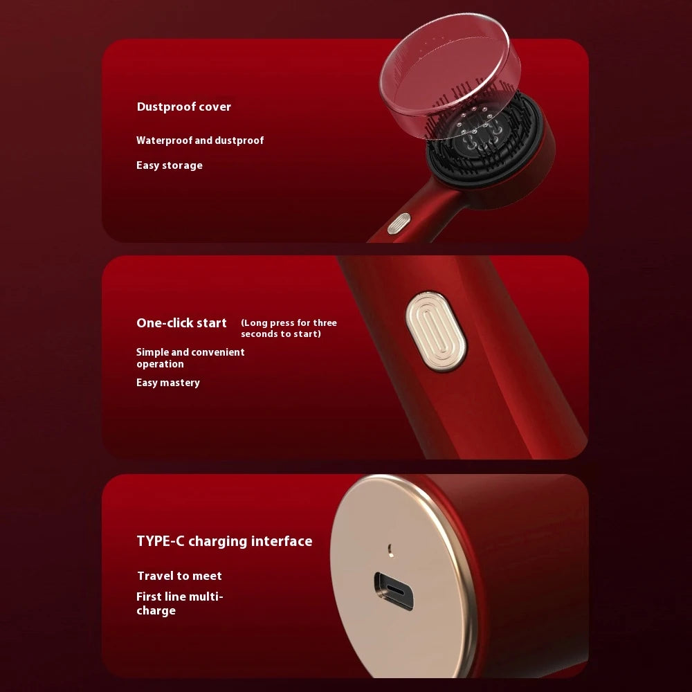 Electric Vibration Massage Comb 660nm Red Light Scalp Massage Brush Anti-Hair Loss Liquid Oil Applicator Hair Care Comb