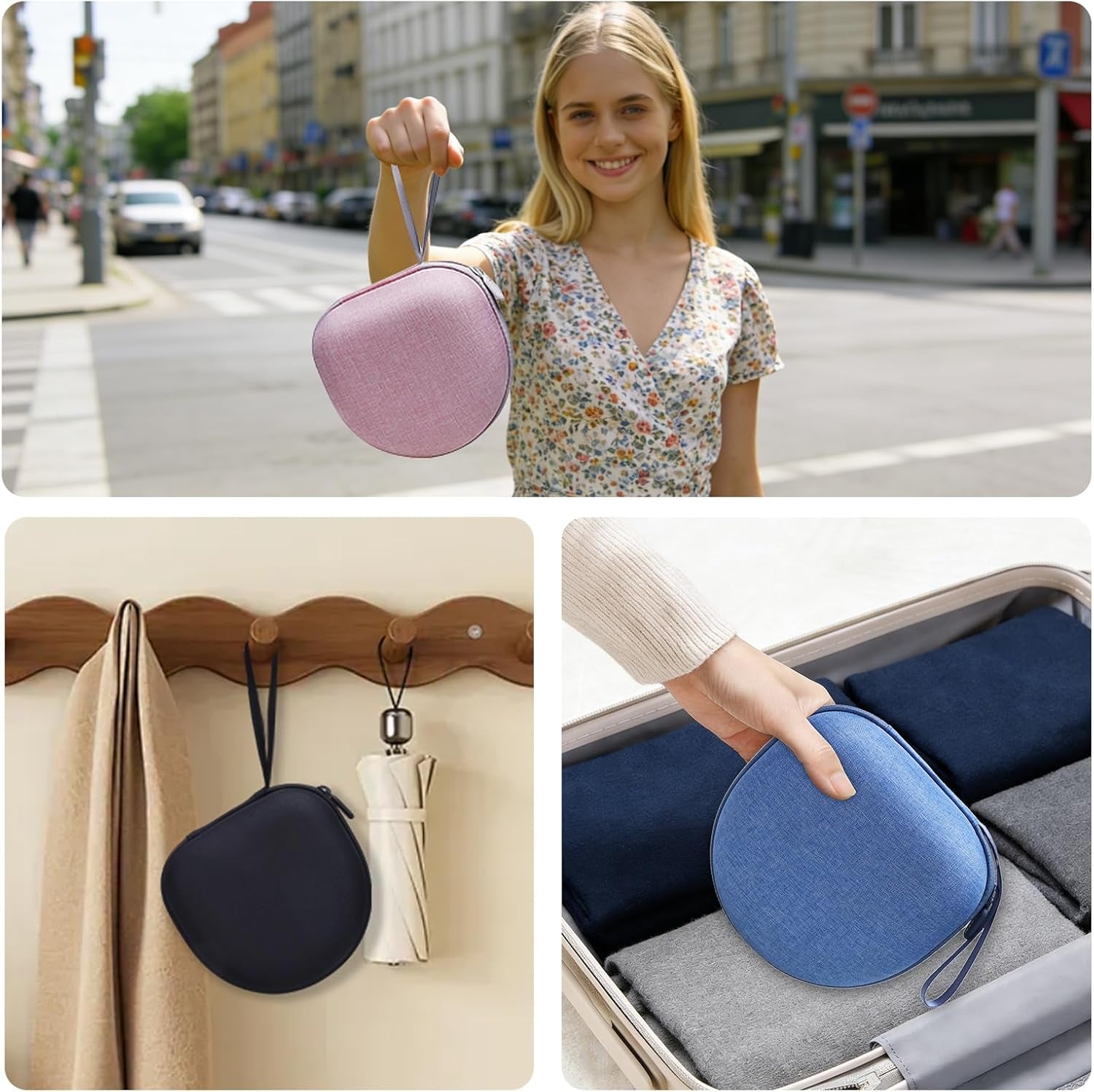 Headphone Case Compatible with Beribes/Tozo/Kvidio/Beats/Soundcore Anker Noise Cancelling Over-Ear Headphones, Black