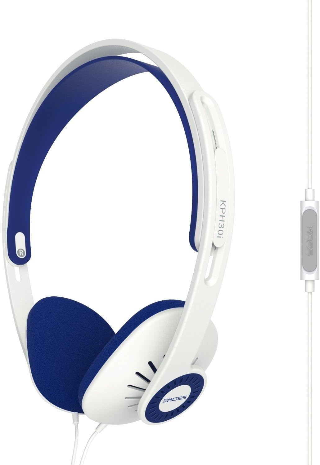 Kph30Ik Retro Style On-Ear Headphones, In-Line Microphone and Touch Remote Control, D-Profile Design, Wired with 3.5Mm Plug, Dark Grey and Black