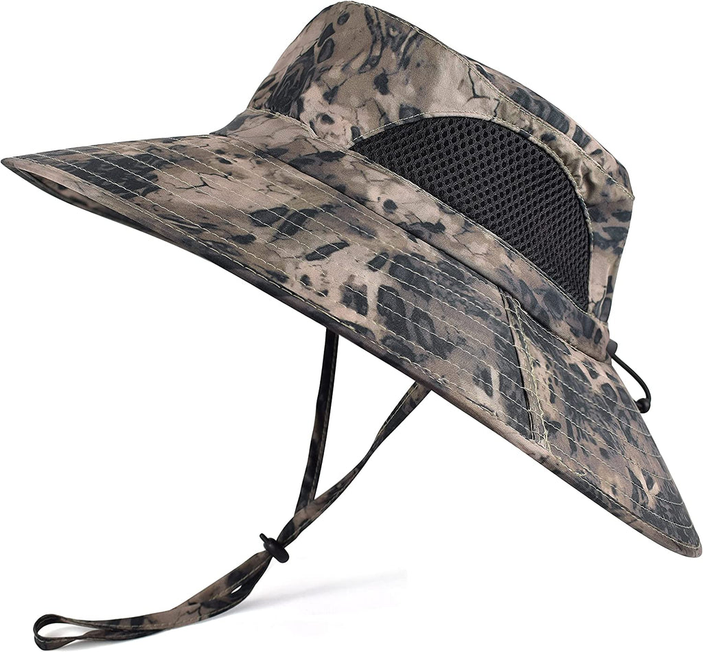 Wide Brim Sun Bucket Hat, Waterproof Boonie Hat for Men & Women | UPF 50+ UV Protection, Adjustable Fit, Chin Strap & Sweatband, Foldable Durable for Fishing Hiking Garden Beach