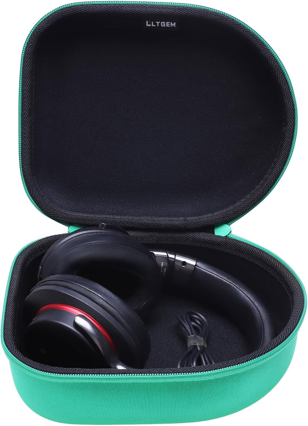 Headphone Headset Case Compatible with Audio-Technica Ath-M20X/Jbl/Raycon/Soundcore Anker/Sony/Beats/Jlab/Tozo/Logitech/Beribes/Kvidio Headphones, Large Headphone Case Hard Shell(Black+Grey)
