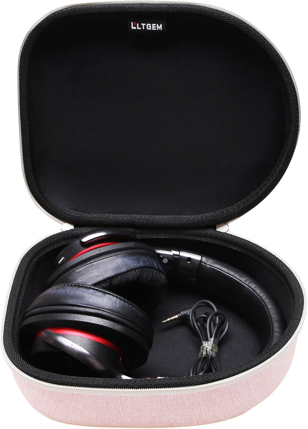 Headphone Headset Case Compatible with Audio-Technica Ath-M20X/Jbl/Raycon/Soundcore Anker/Sony/Beats/Jlab/Tozo/Logitech/Beribes/Kvidio Headphones, Large Headphone Case Hard Shell(Black+Grey)