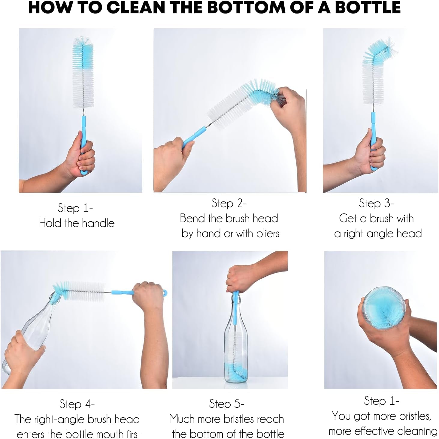 17 Inch Extra Long Bottle Cleaning Brush Cleaner for Washing Narrow Neck Beer/Wine/Thermos, Brewing Bottles, Hummingbird Feeder
