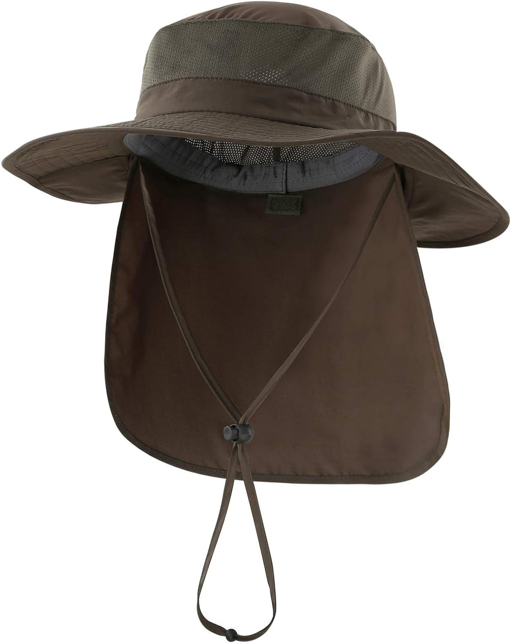 Outdoor UPF50+ Mesh Sun Hat Wide Brim Fishing Hat with Neck Flap Sun Hat for Men Women