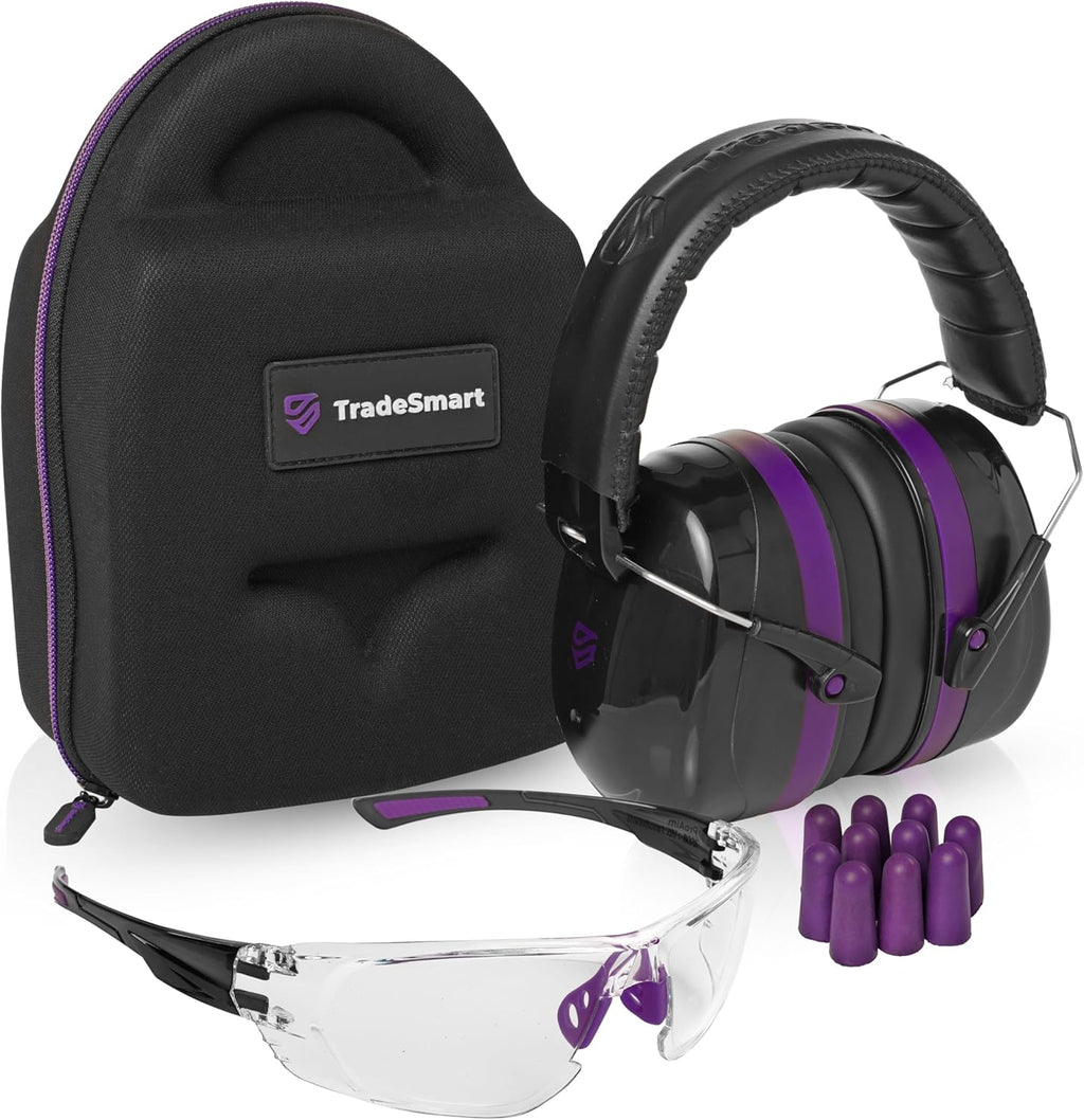 All-In-One Shooting Ear Protection - Comfort+ NRR 28 Earmuffs, Glasses & Earplugs + Carry Case
