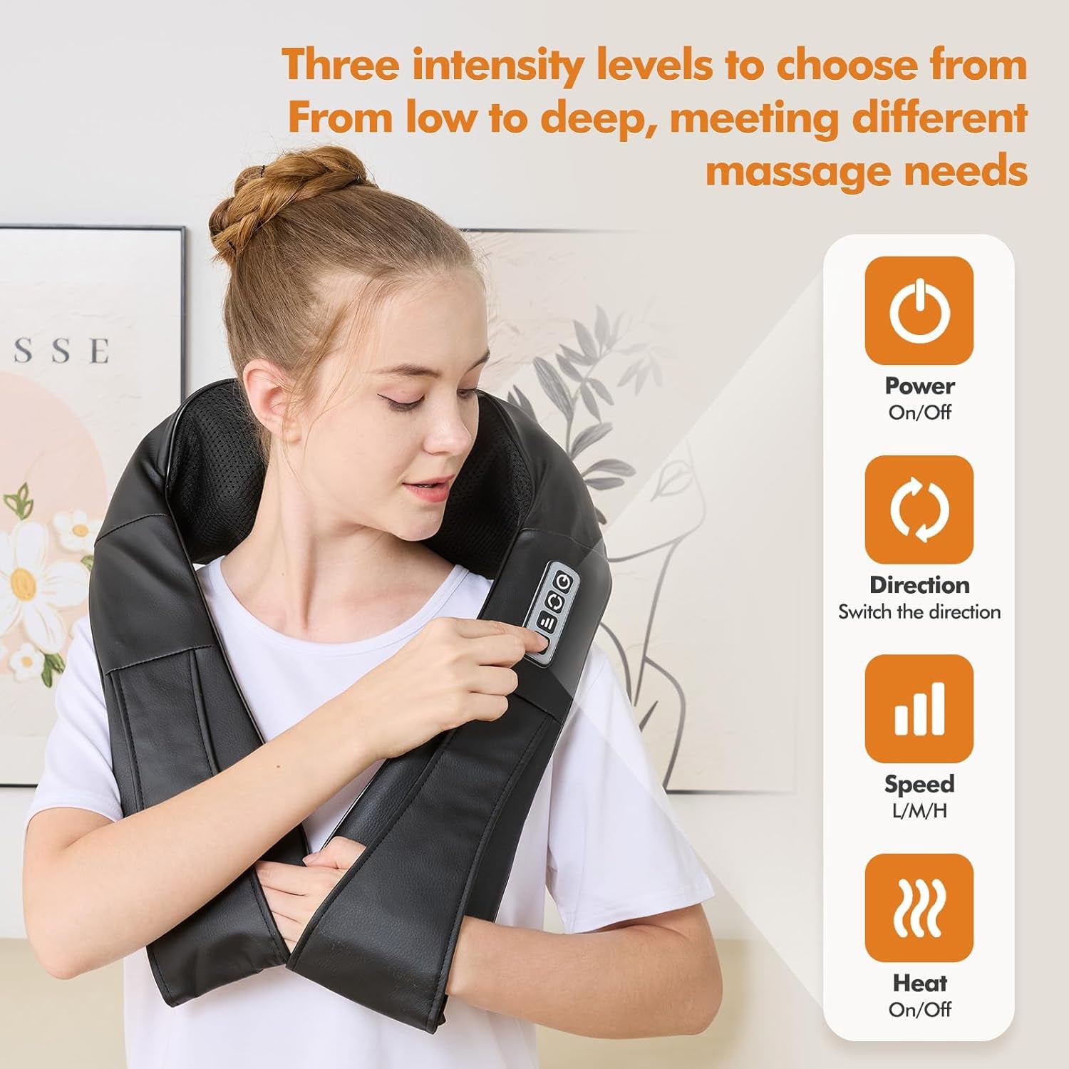 Neck and Shoulder Massager for Shoulder Massage and Neck Massage, Shiatsu Neck Massager with Heat, Shiatsu Back Massager for Office & Home Use, Birthday Gifts for Him Her (Parents/Friends)