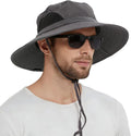 Wide Brim Sun Bucket Hat, Waterproof Boonie Hat for Men & Women | UPF 50+ UV Protection, Adjustable Fit, Chin Strap & Sweatband, Foldable Durable for Fishing Hiking Garden Beach