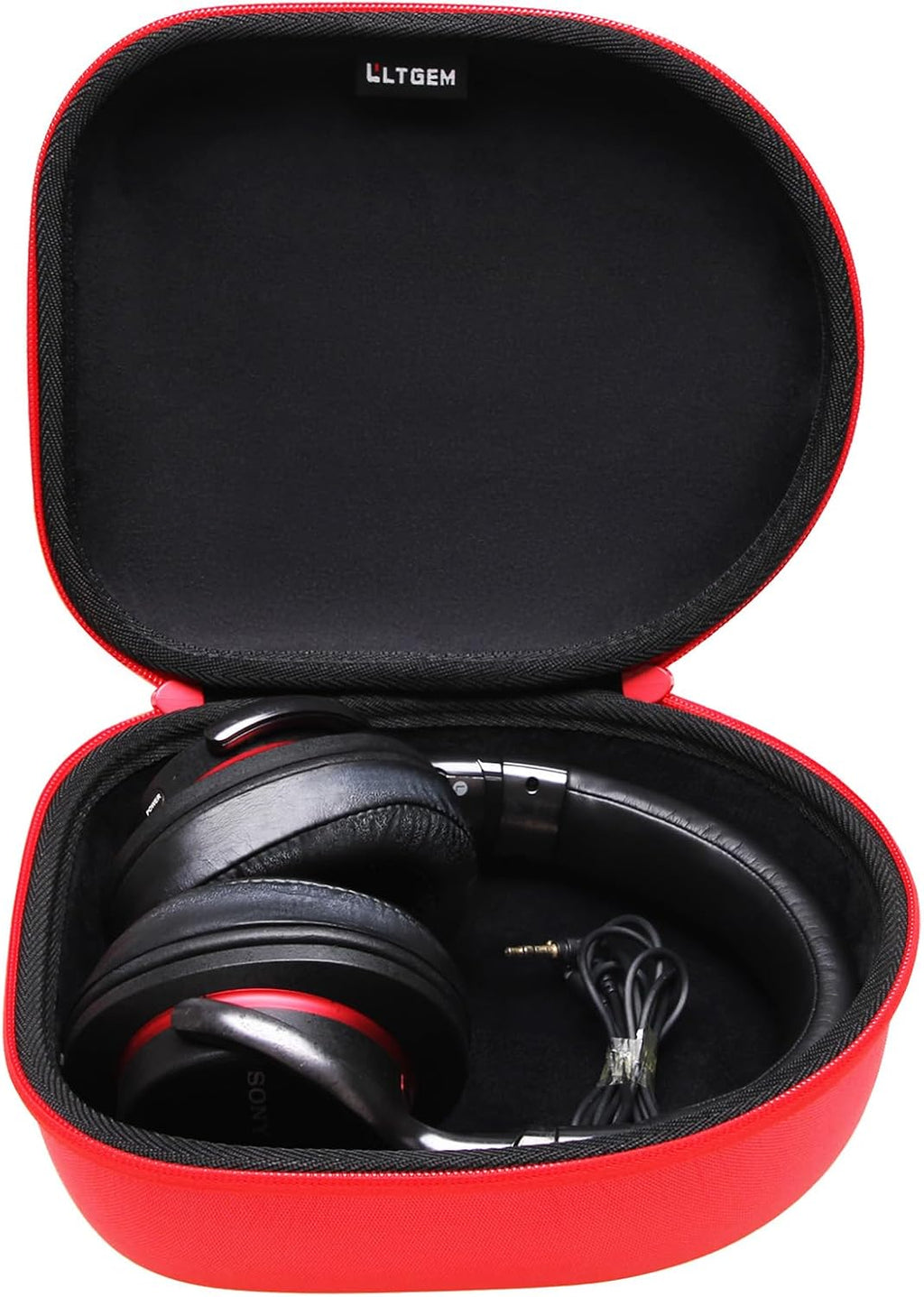 Headphone Headset Case Compatible with Audio-Technica Ath-M20X/Jbl/Raycon/Soundcore Anker/Sony/Beats/Jlab/Tozo/Logitech/Beribes/Kvidio Headphones, Large Headphone Case Hard Shell(Black+Grey)