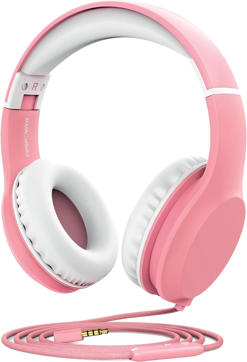Kids Headphones with LED Cat Ears (85Db Safe Volume Limit), 3.5Mm Soft On-Ear Wired Headphones with Tangle-Free Laced Cables for Ipad/Tablet/School/Travel - Hot Pink/Purple