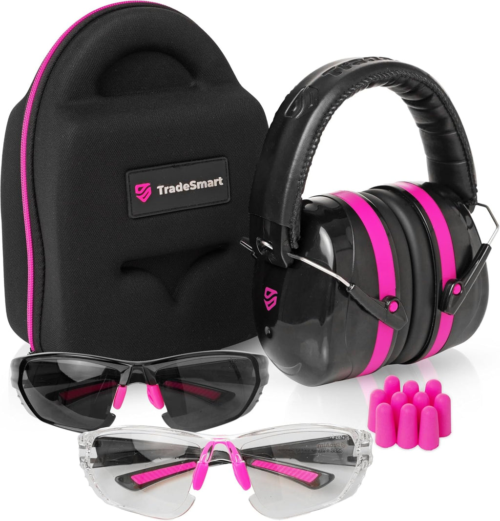 All-In-One Shooting Ear Protection - Comfort+ NRR 28 Earmuffs, Glasses & Earplugs + Carry Case