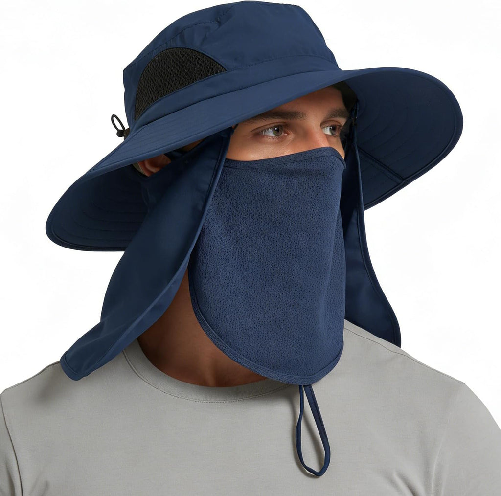 Wide Brim Sun Bucket Hat, Waterproof Boonie Hat for Men & Women | UPF 50+ UV Protection, Adjustable Fit, Chin Strap & Sweatband, Foldable Durable for Fishing Hiking Garden Beach