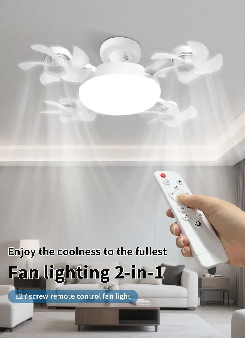 E27 2-in-1 Drone Design Ceiling Fan Light
