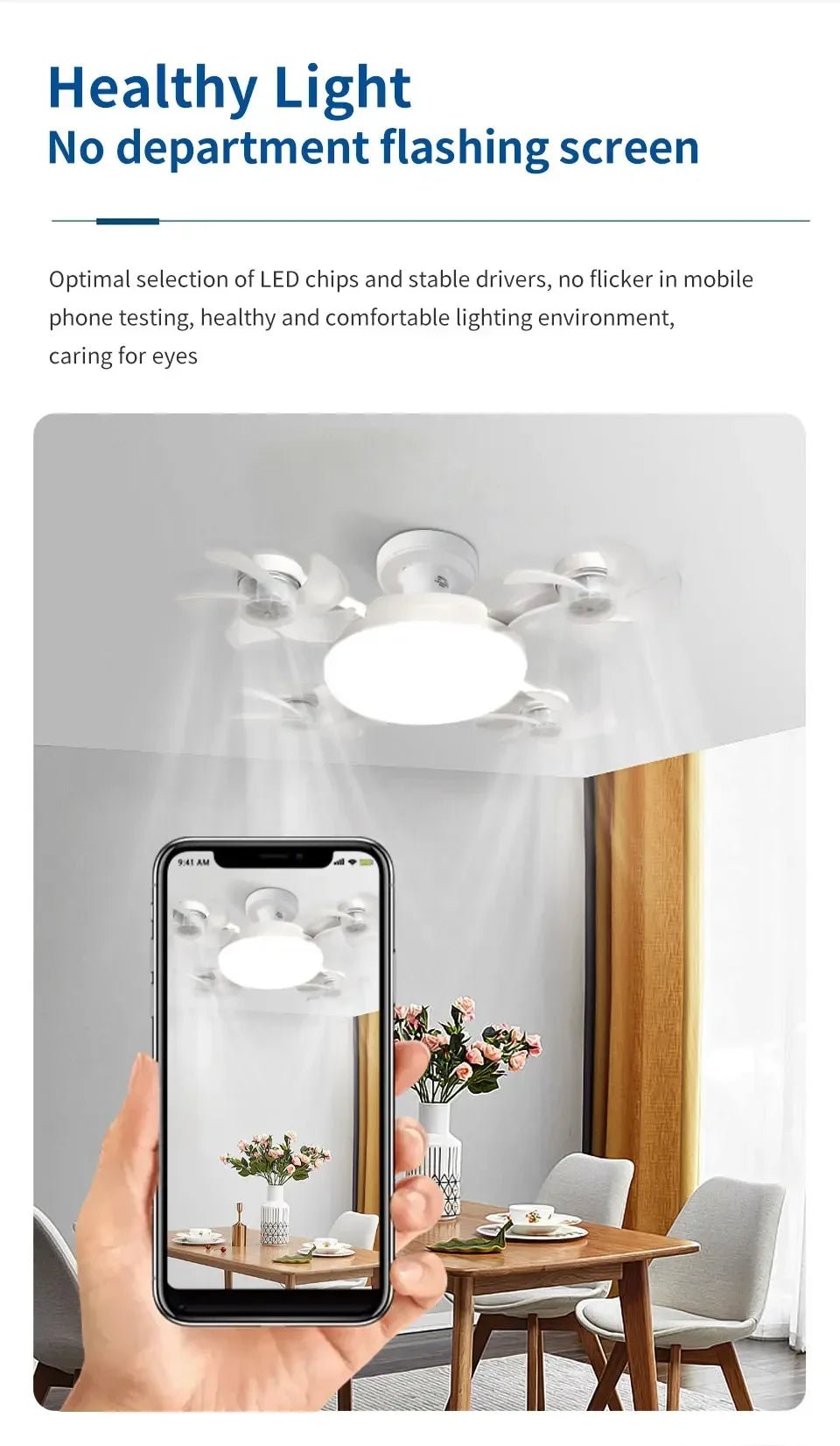 E27 2-in-1 Drone Design Ceiling Fan Light