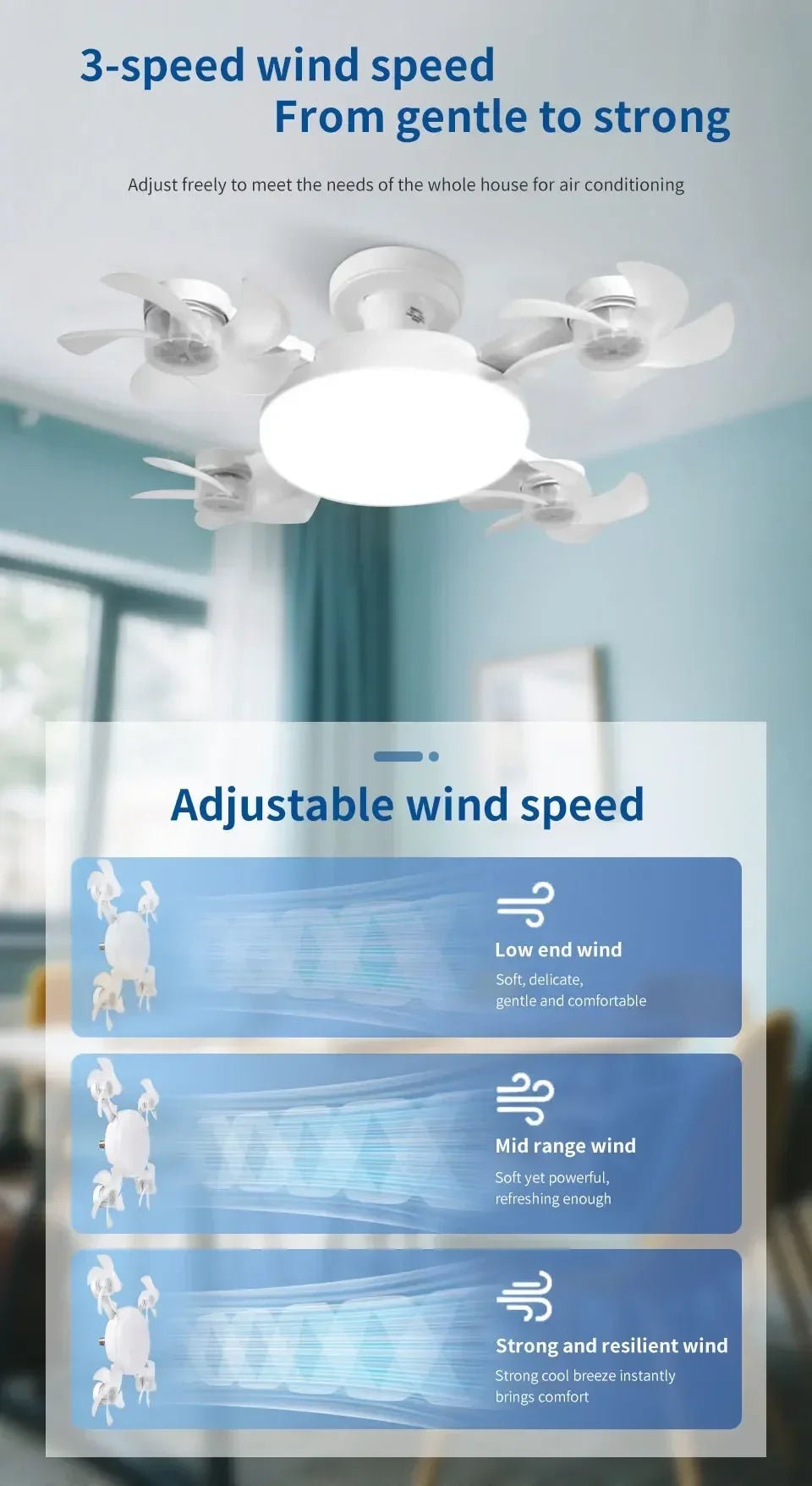 E27 2-in-1 Drone Design Ceiling Fan Light