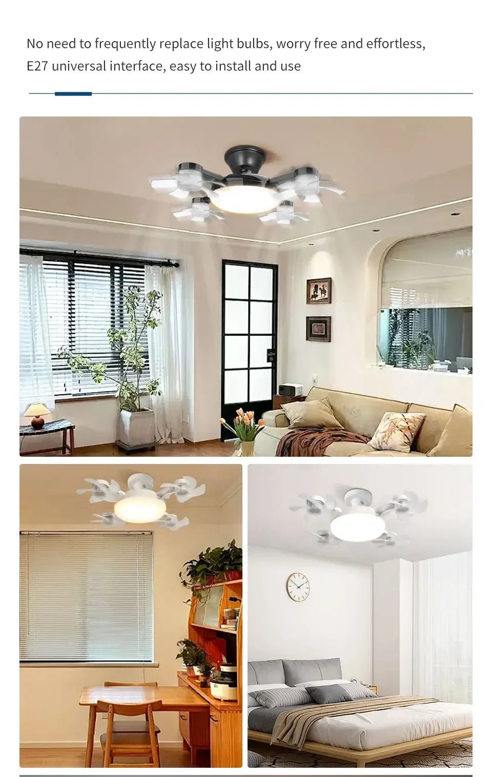 E27 2-in-1 Drone Design Ceiling Fan Light