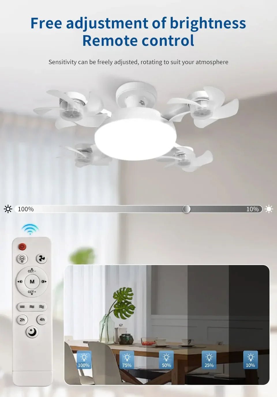 E27 2-in-1 Drone Design Ceiling Fan Light