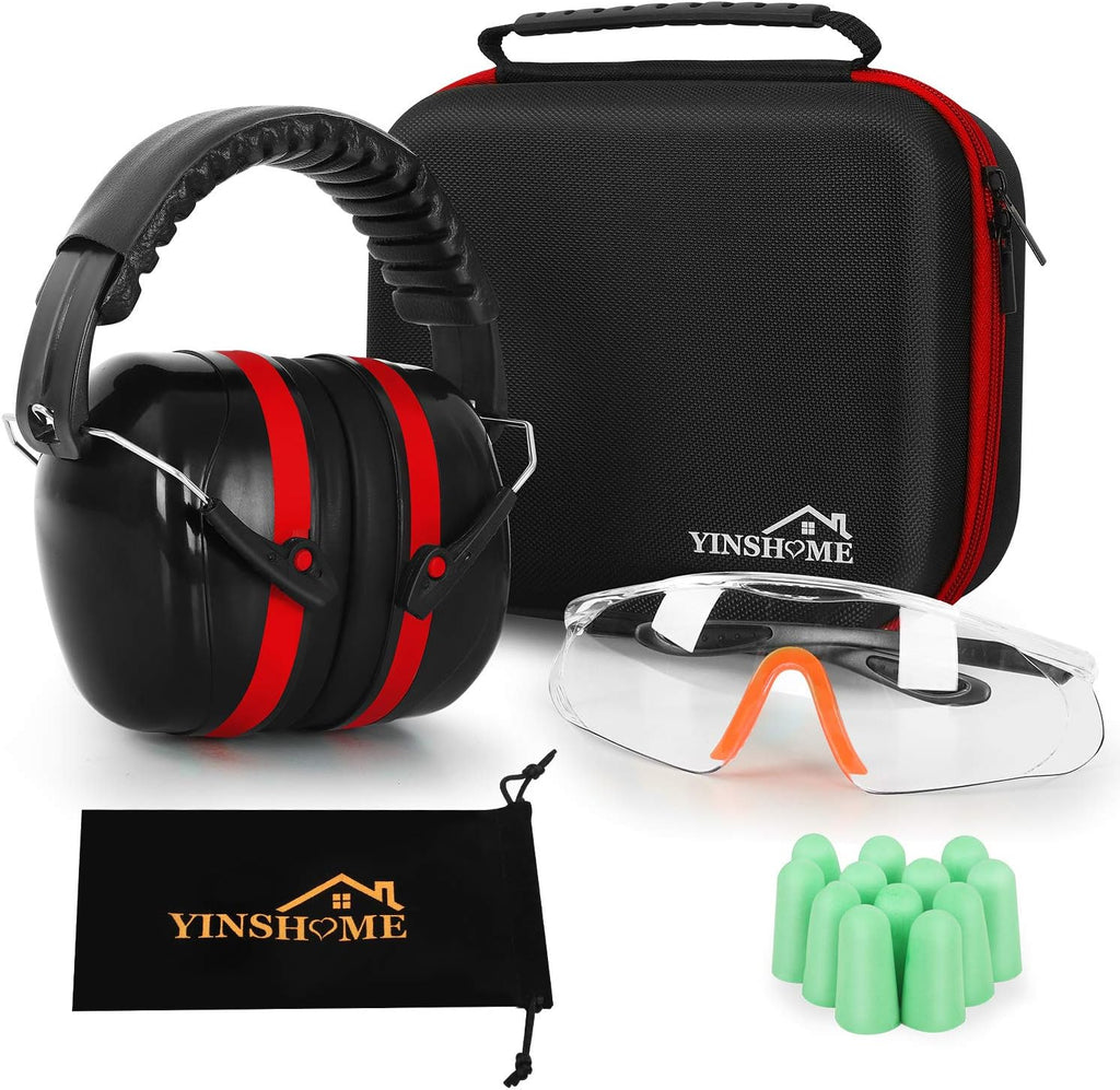 Shooting Ear Protection Earmuffs, Gun Safety Glasses, Earplugs, Protective Case