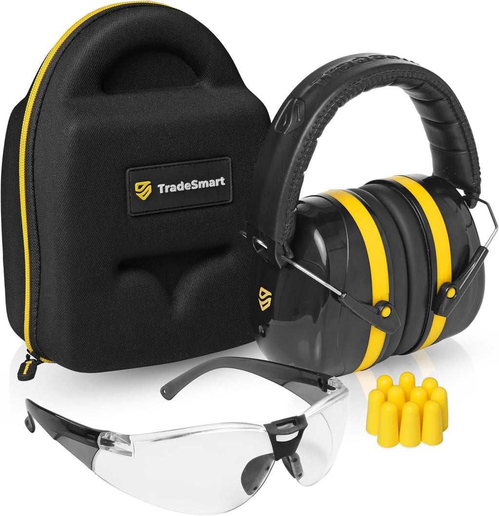 All-In-One Shooting Ear Protection - Comfort+ NRR 28 Earmuffs, Glasses & Earplugs + Carry Case