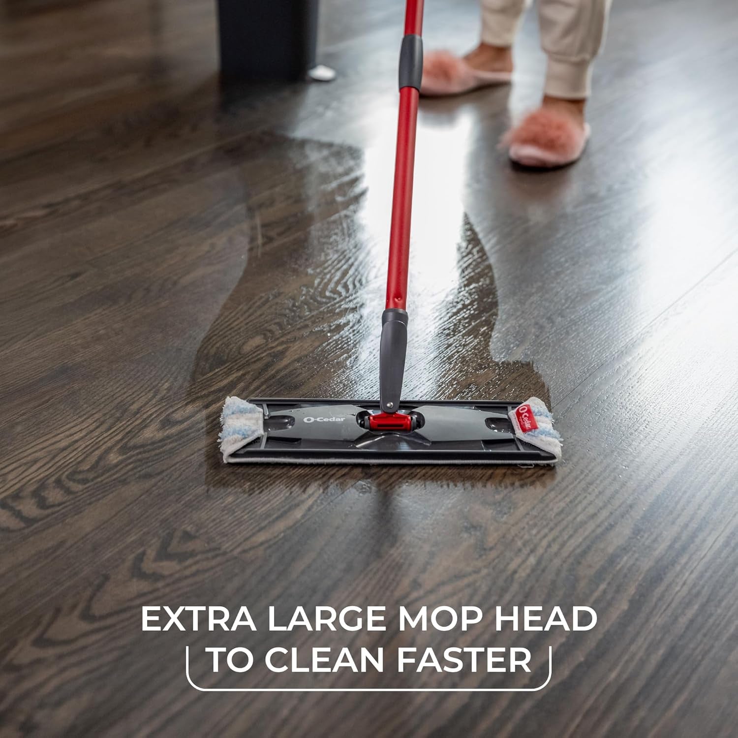 O-Cedar H2Pro Flat Mop System | Quick Everyday Cleaning | Dual-Tank Fresh Water System | Machine Washable Reusable Microfiber Mop Pad | Safe on Hardwood, Tile & Vinyl Floors