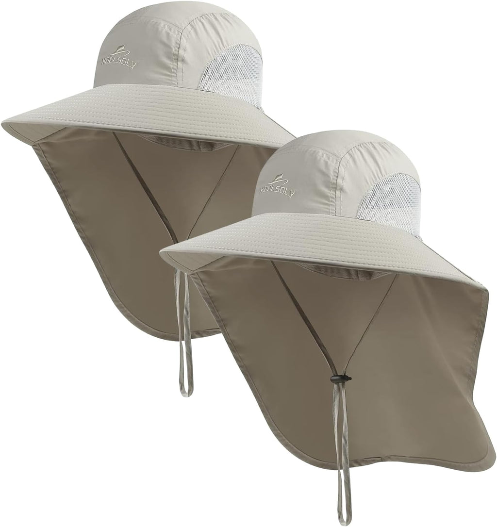 Outdoor Sun Hat for Men with 50+ UPF Protection Safari Cap Wide Brim Fishing Hat with Neck Flap, for Dad…