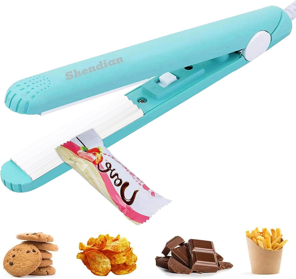 Mini Chip Sealer, Portable Heat Bag Sealer for Food Storage | Portable Heat Sealer for Snack, Foil and Plastic Bags. Keeps Food Fresh with Quick Sealing for Kitchen Storage.