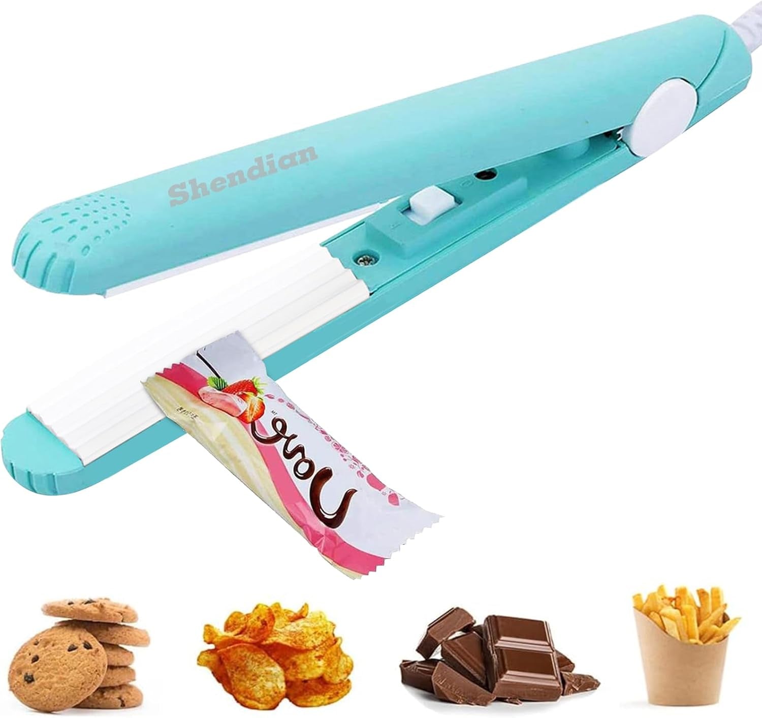 Mini Chip Sealer, Portable Heat Bag Sealer for Food Storage | Portable Heat Sealer for Snack, Foil and Plastic Bags. Keeps Food Fresh with Quick Sealing for Kitchen Storage.