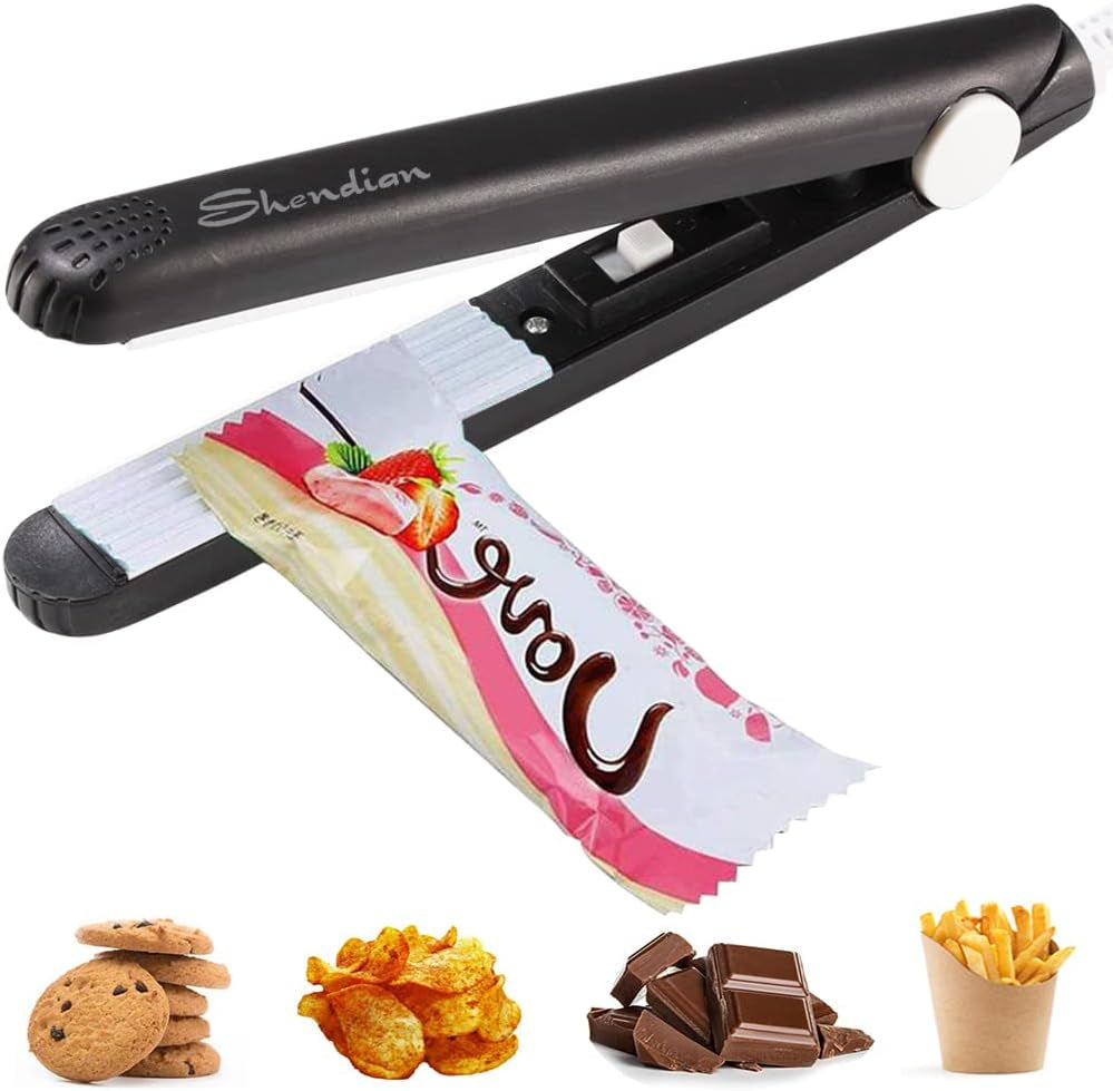 Mini Chip Sealer, Portable Heat Bag Sealer for Food Storage | Portable Heat Sealer for Snack, Foil and Plastic Bags. Keeps Food Fresh with Quick Sealing for Kitchen Storage.