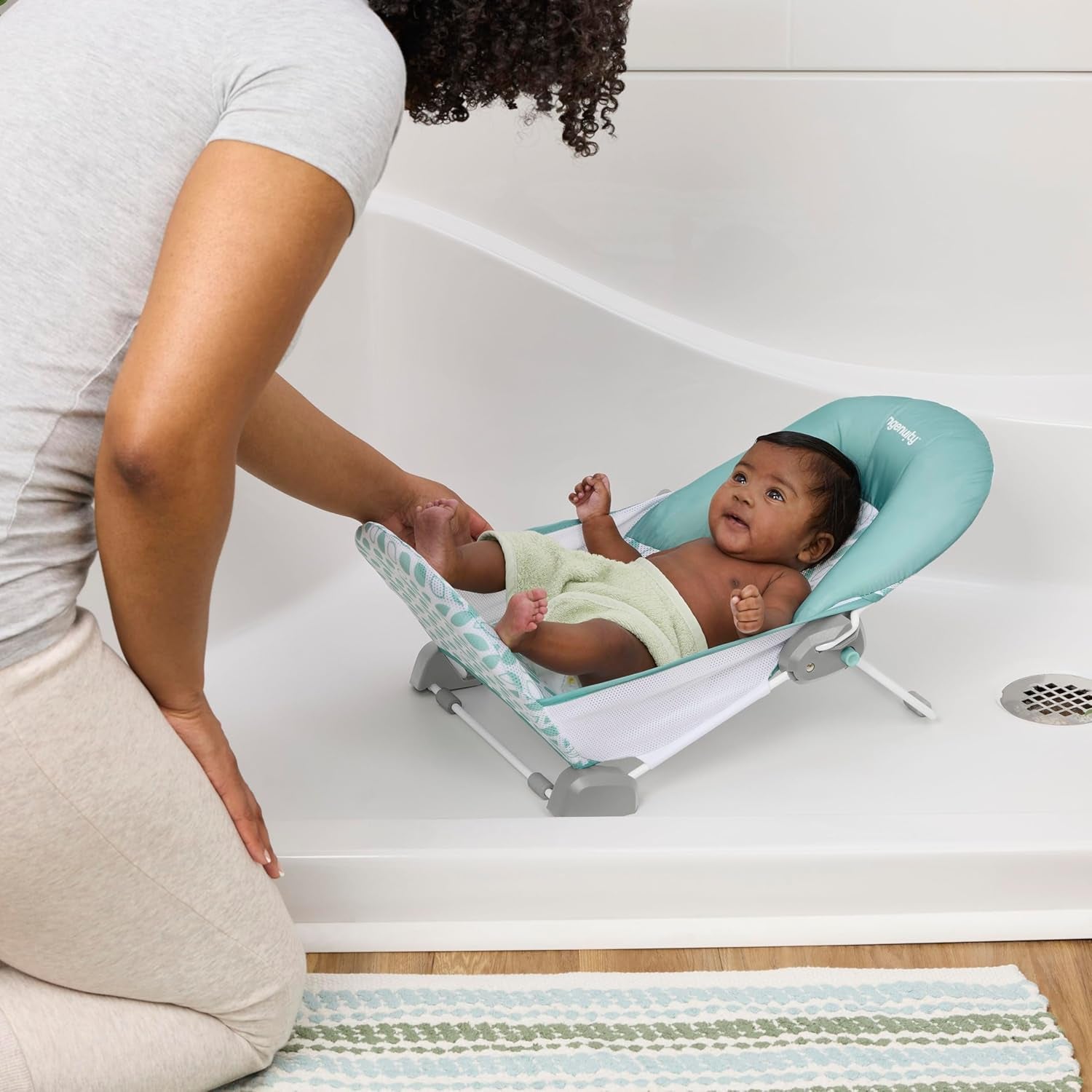 Foldaway 2-Position Bather, 2-Position Bath Support for Sink or Bathtub, for Ages 0-6 Months, up to 20 Pounds