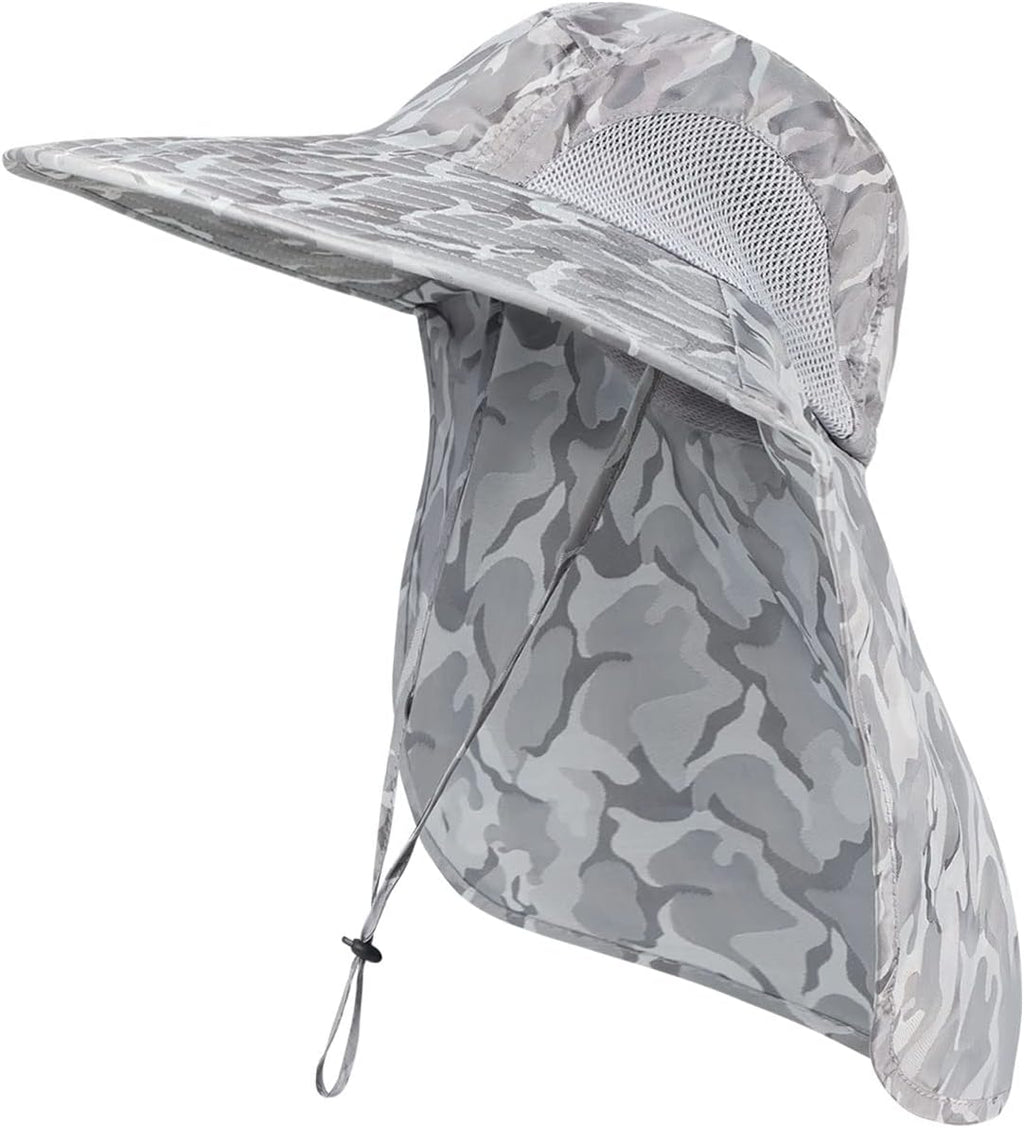 Outdoor Sun Hat for Men with 50+ UPF Protection Safari Cap Wide Brim Fishing Hat with Neck Flap, for Dad…