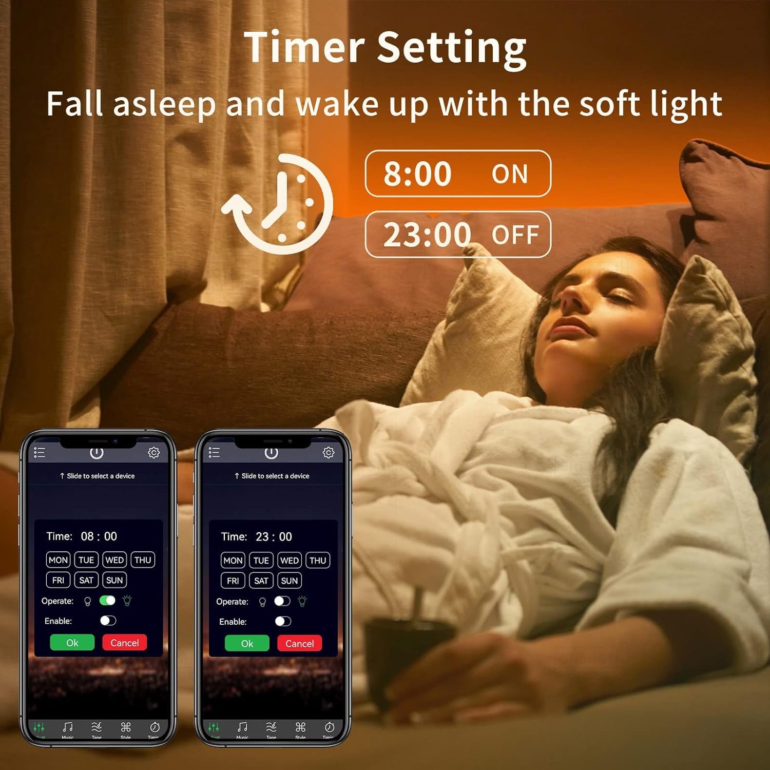 100Ft Led Strip Lights RGB Music Sync Color Changing Led Lights with Smart App Control Remote Led Lights for Bedroom Room Lighting Flexible Home Décor