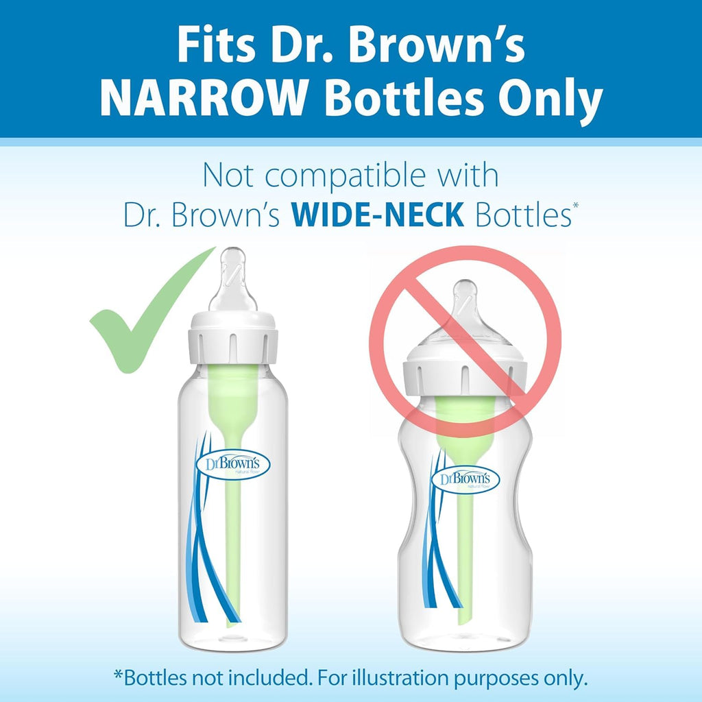Dr. Brown’S Natural Flow Level 2 Narrow Baby Bottle Silicone Nipple, Medium Flow, 3M+, 100% Silicone Bottle Nipple, 6 Count