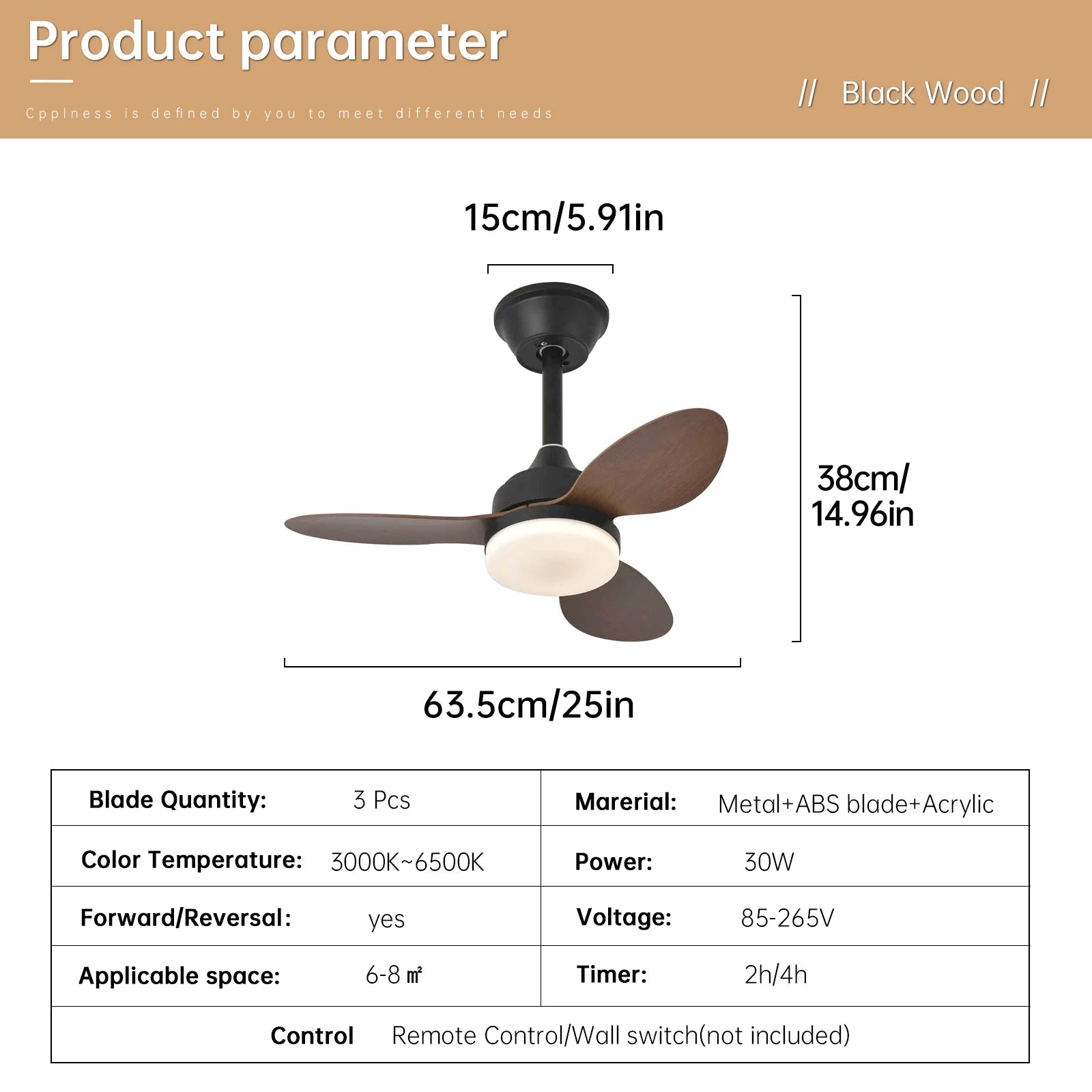 Low Profile Ceiling Fan with Light & Remote