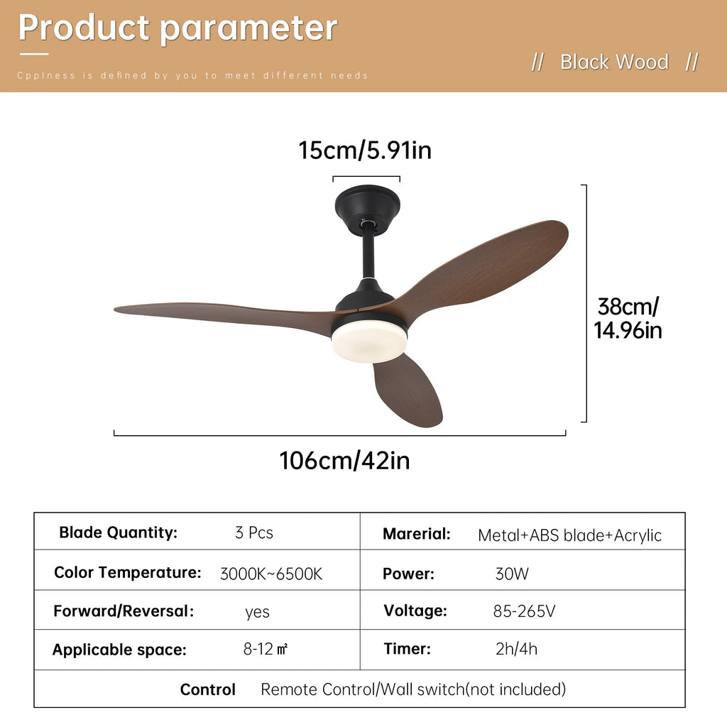 Low Profile Ceiling Fan with Light & Remote