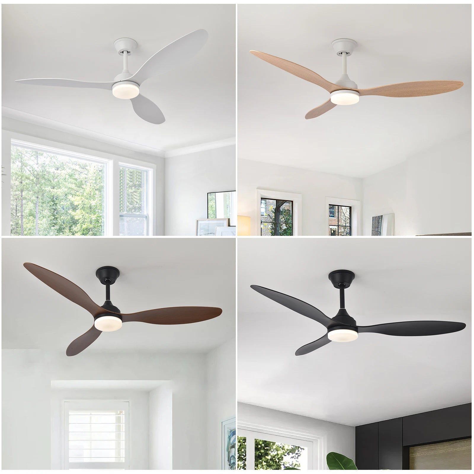 Low Profile Ceiling Fan with Light & Remote