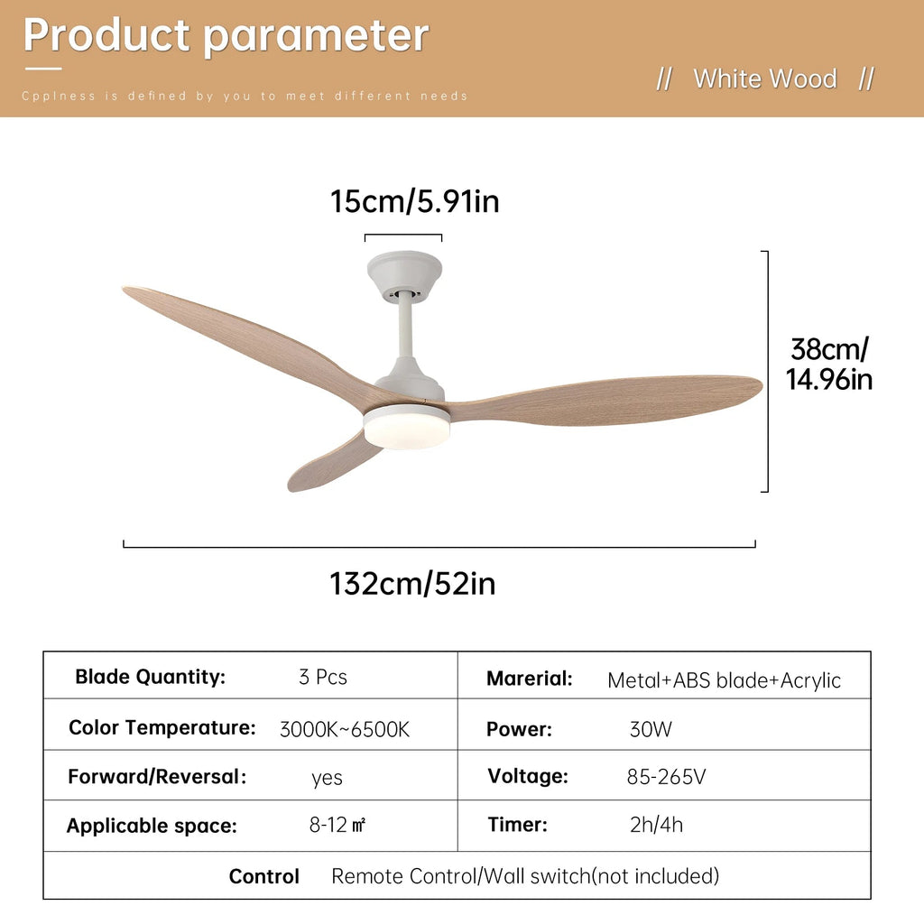 Low Profile Ceiling Fan with Light & Remote