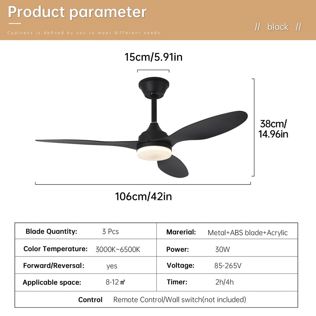 Low Profile Ceiling Fan with Light & Remote