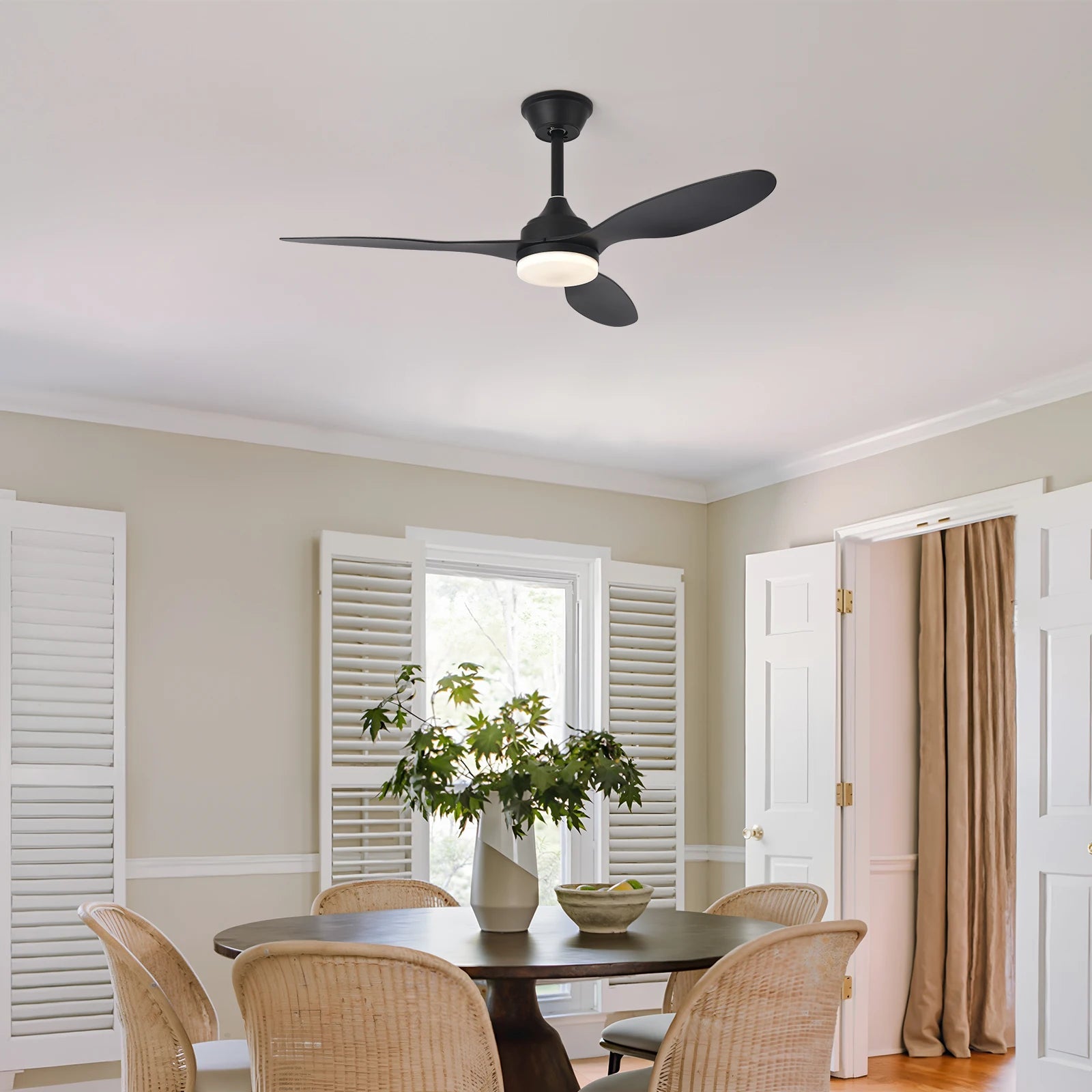 Low Profile Ceiling Fan with Light & Remote