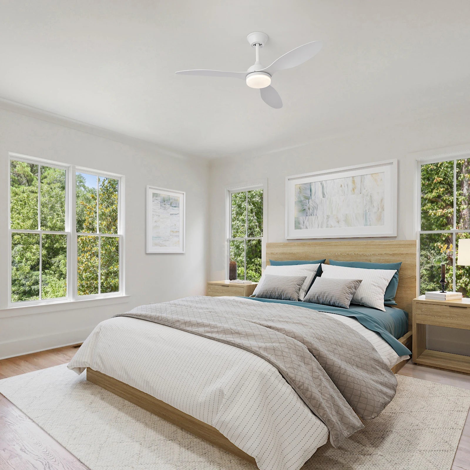 Low Profile Ceiling Fan with Light & Remote