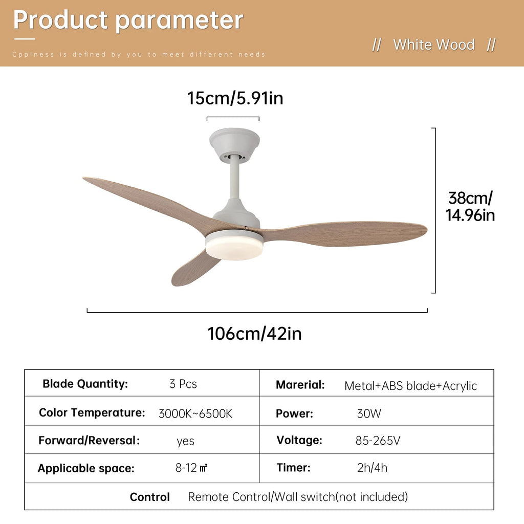Low Profile Ceiling Fan with Light & Remote