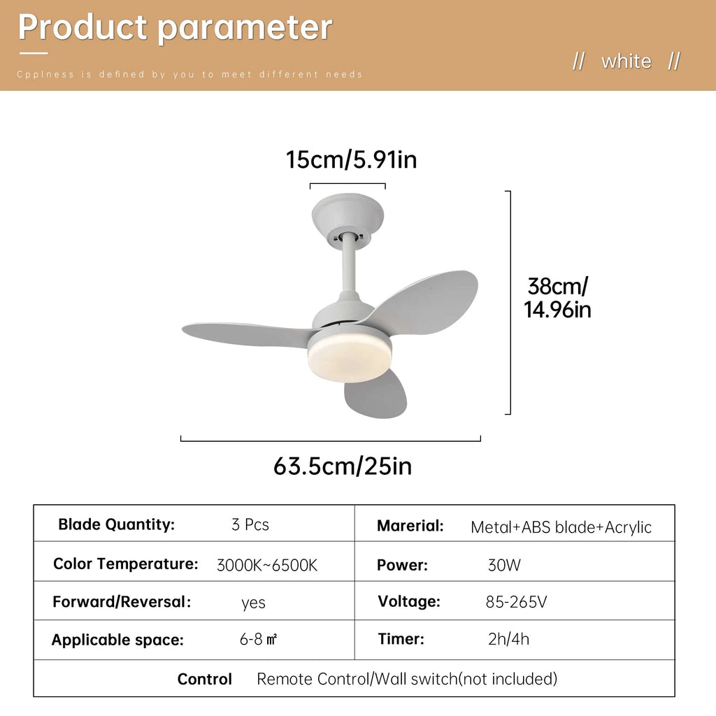 Low Profile Ceiling Fan with Light & Remote