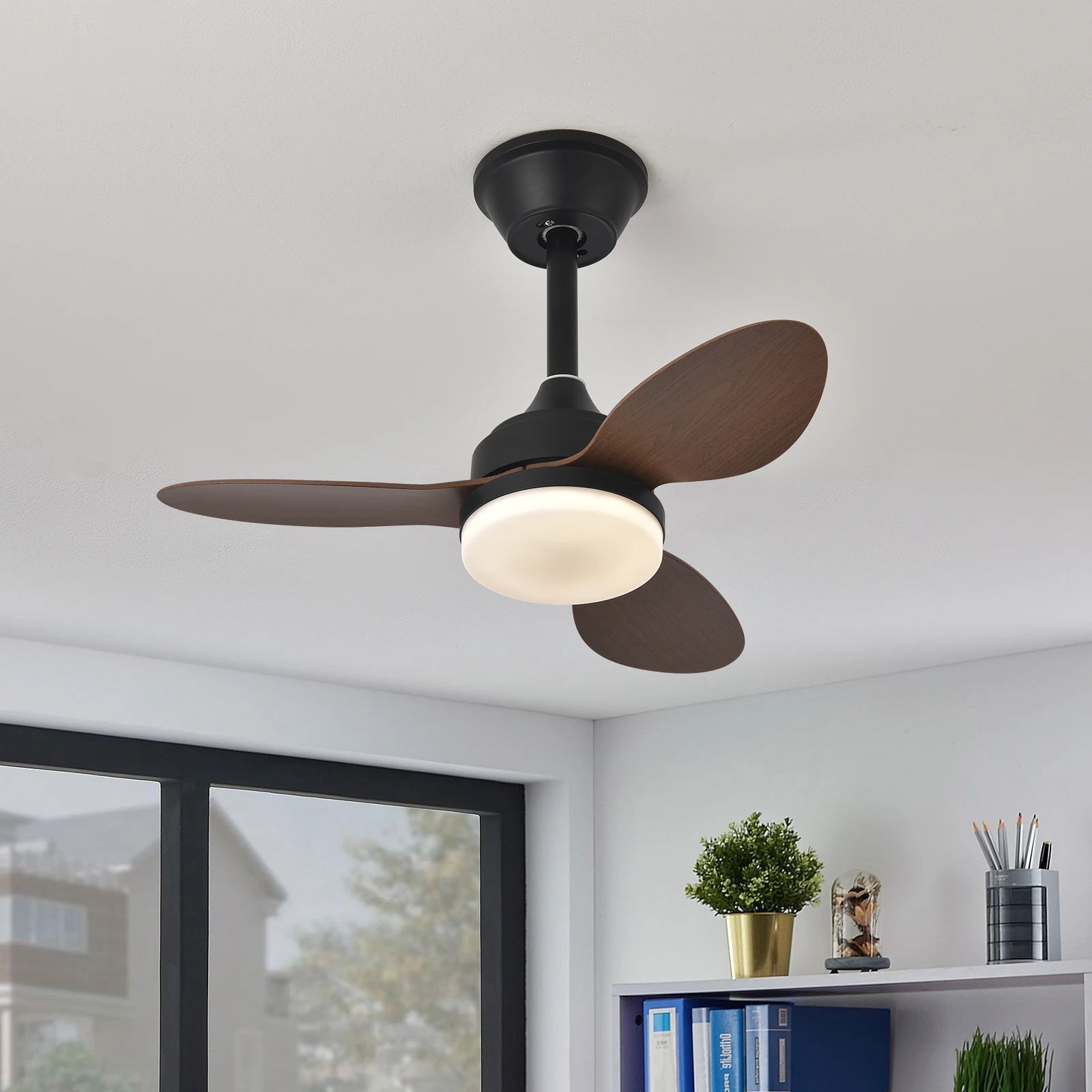 Low Profile Ceiling Fan with Light & Remote