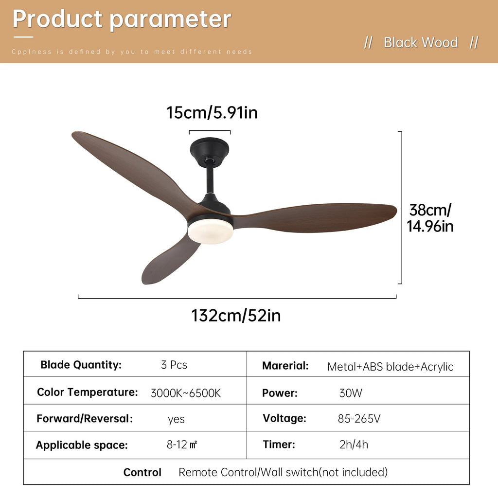 Low Profile Ceiling Fan with Light & Remote
