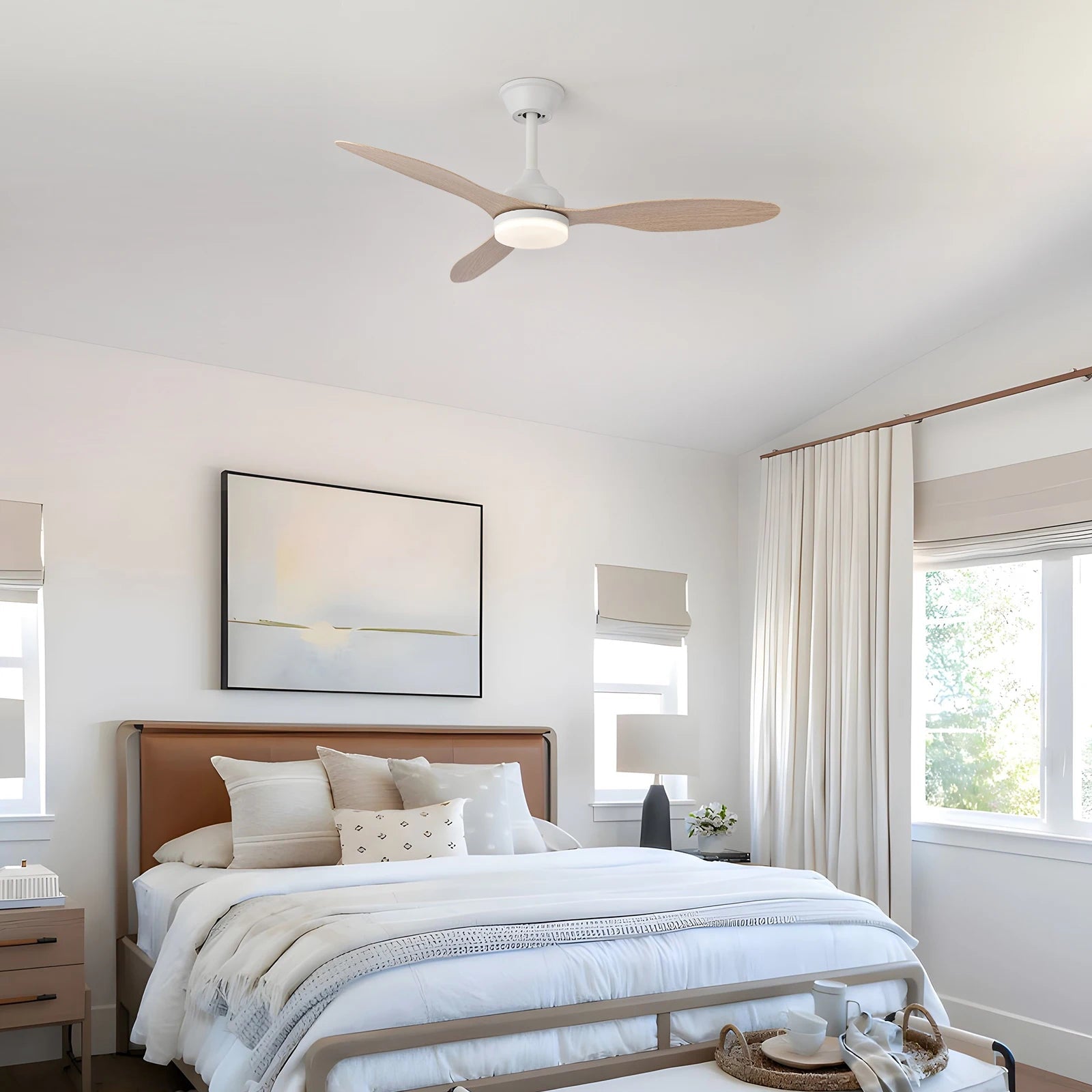 Low Profile Ceiling Fan with Light & Remote