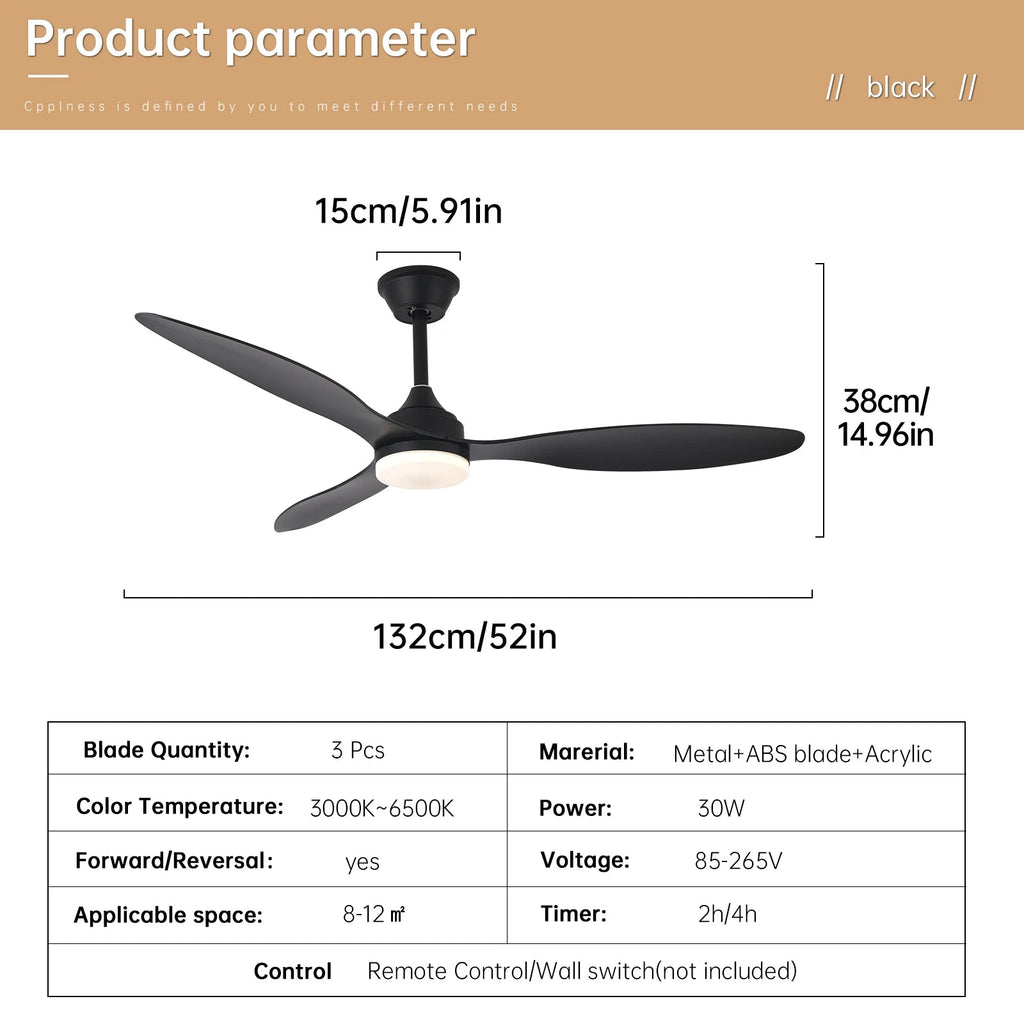 Low Profile Ceiling Fan with Light & Remote