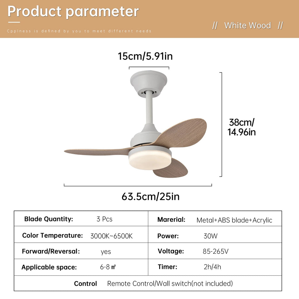 Low Profile Ceiling Fan with Light & Remote